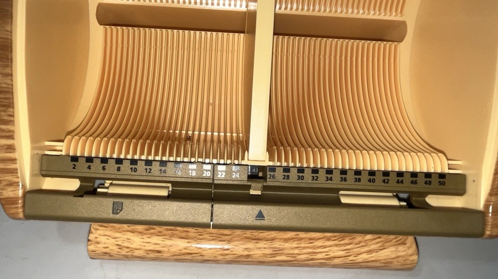 DISCGEAR SELECTOR 50 CD DVD Holder Storage Rack in a cool WOODGRAIN pattern