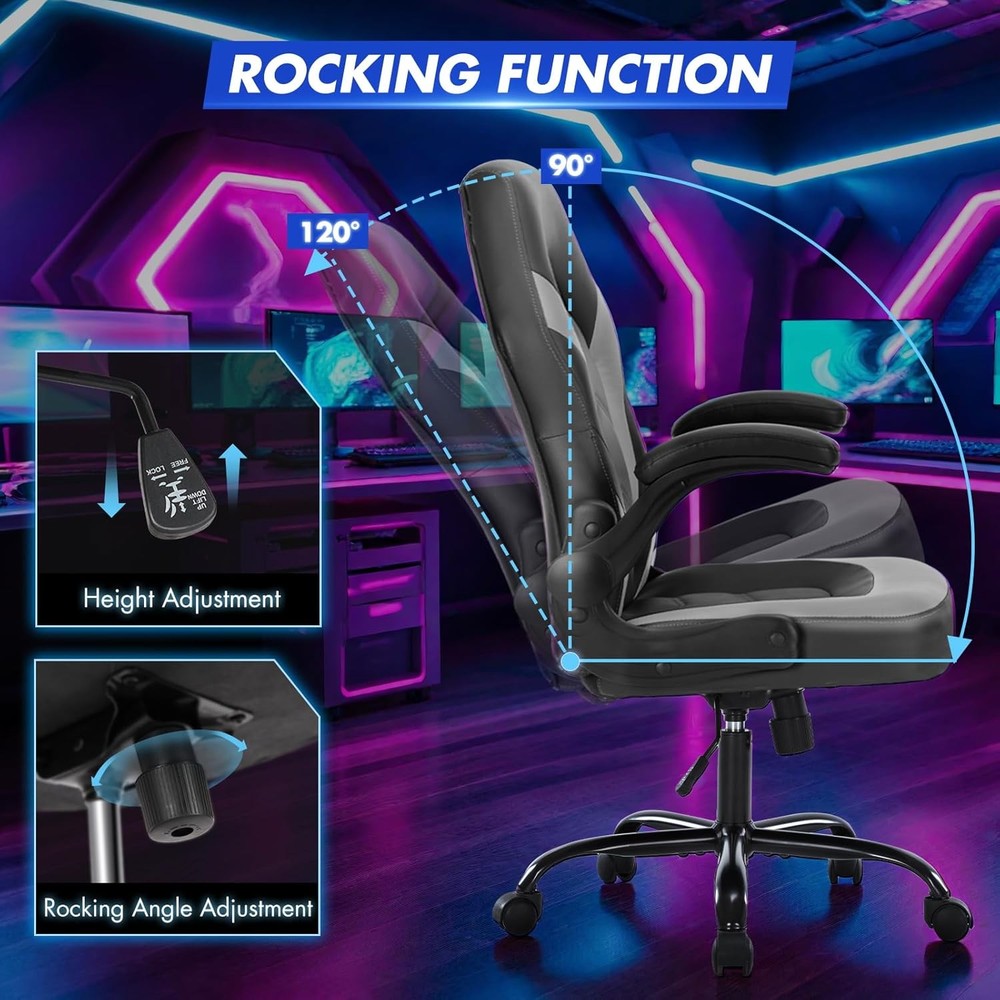Computer Gaming Desk Chair - Ergonomic Office Executive Adjustable Swivel Task