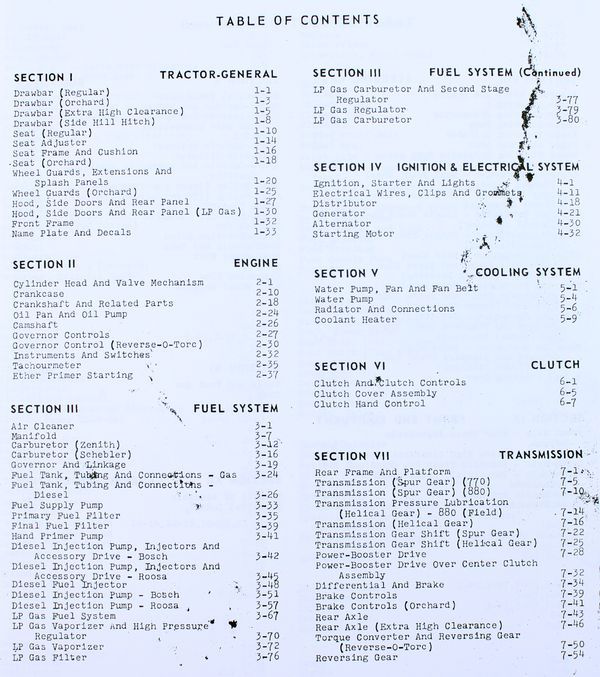 Oliver 770 880 Tractor Parts Assembly Manual Catalog Exploded Views Numbers