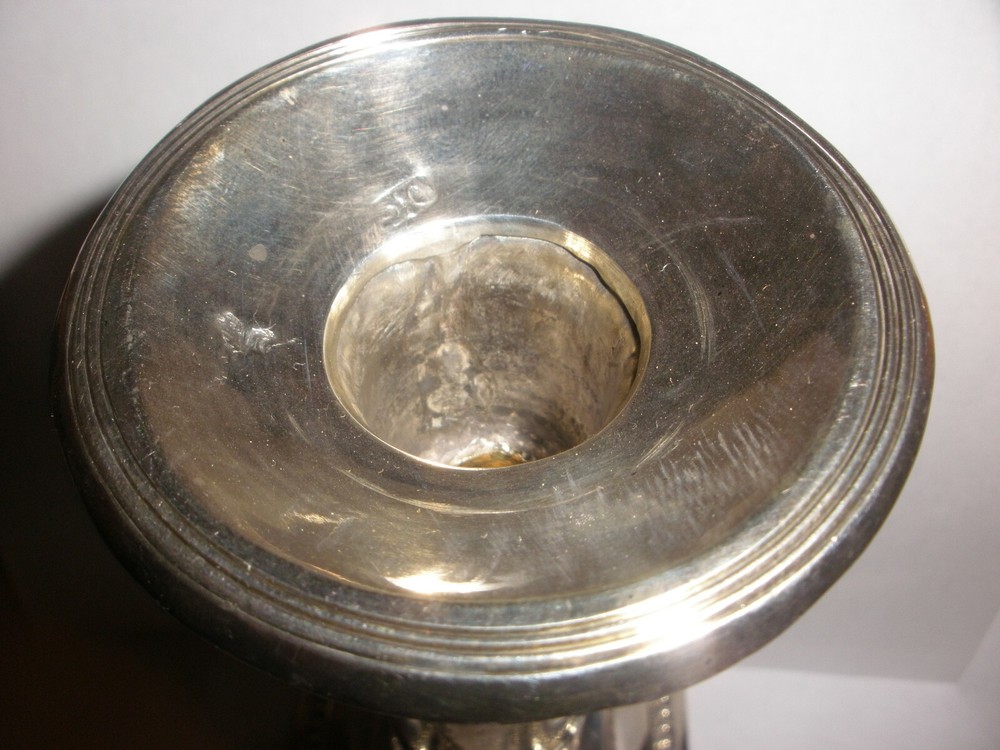 Antique Germany ? columnar candelstick 800 silver column candle stick