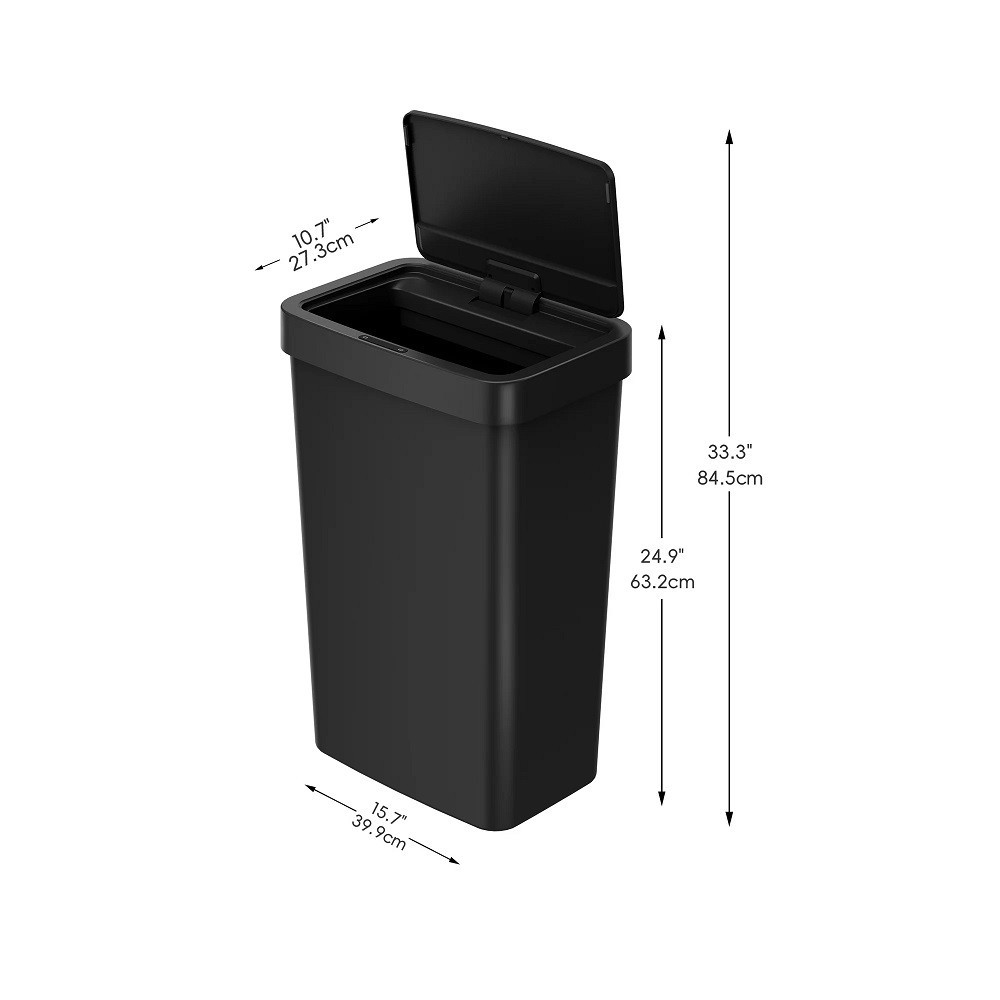 13.2 Gallon Motion Sensor Trash Can Touchless Kitchen Garbage Bin Black