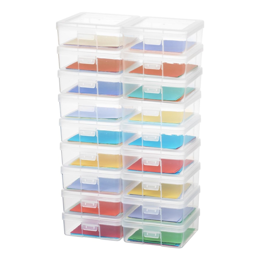 novelinks Small Plastic Storage Box Containers Small, 18 Pack -Clear