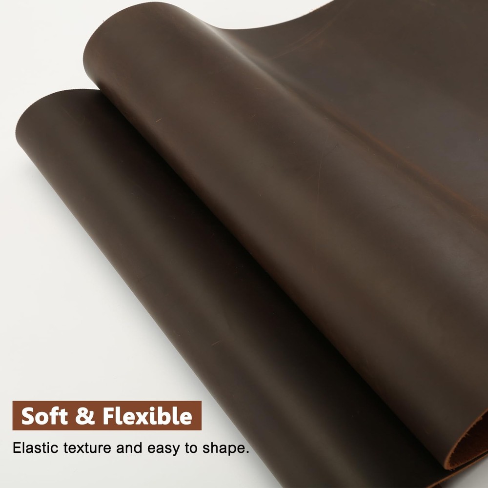 Genuine Leather Sheets for Crafts Full Grain Leather Tooling Leather Square 2...