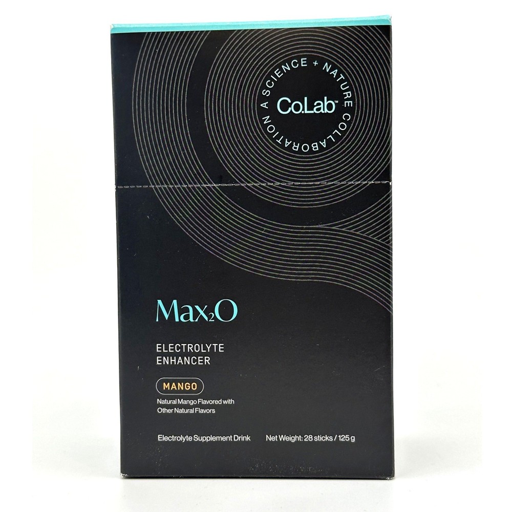 Co.Lab Max2O Electrolyte Enhancer Mango 28 Pack Partner.Co Hydration Drink 08/27