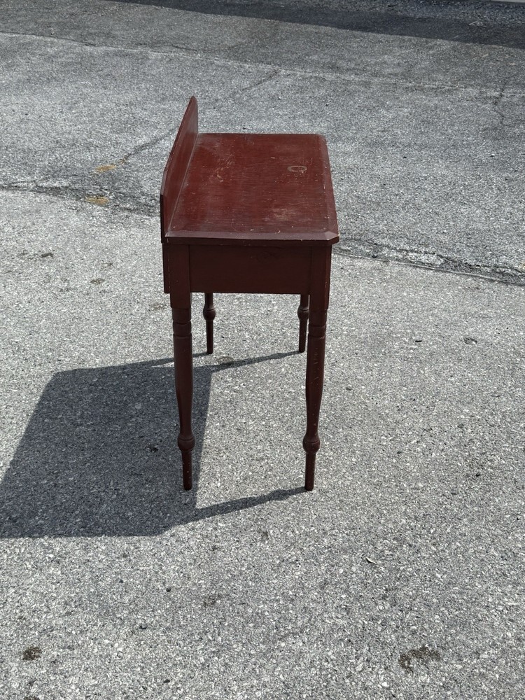 antique red painted console table server 1 drawer hall stand folk art