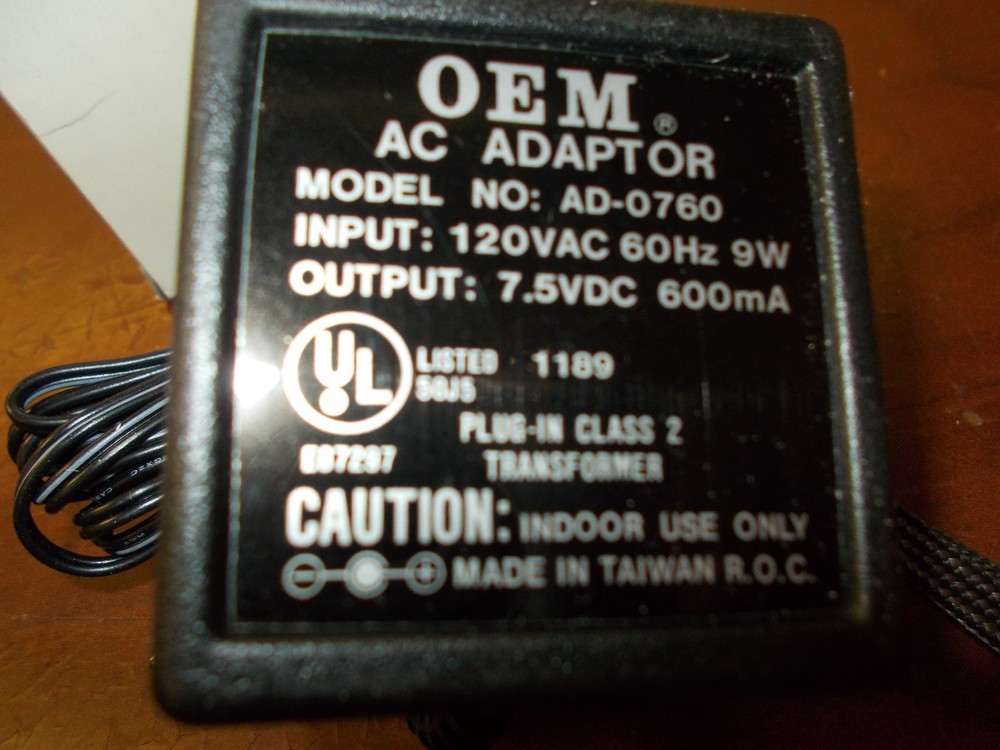 NEW OEM AC Adaptor AD-0760