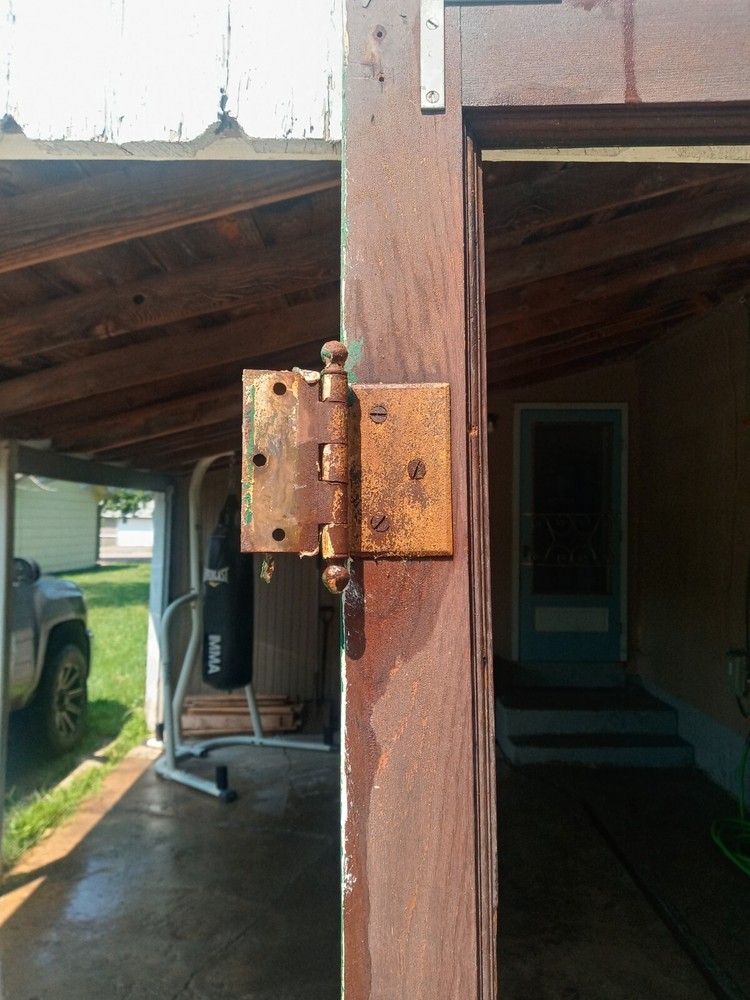 old wooden screen door
