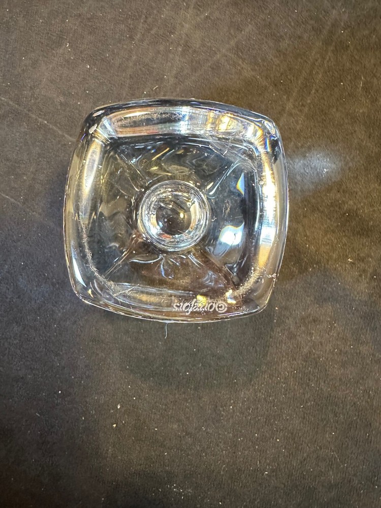 Orrefors Scandinavian Crystal Cube Candlestick Holder