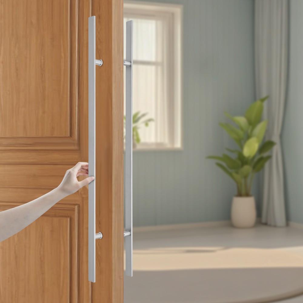 Double Sided Stainless Steel Door Handle Commercial H Shape Door Pull Handle