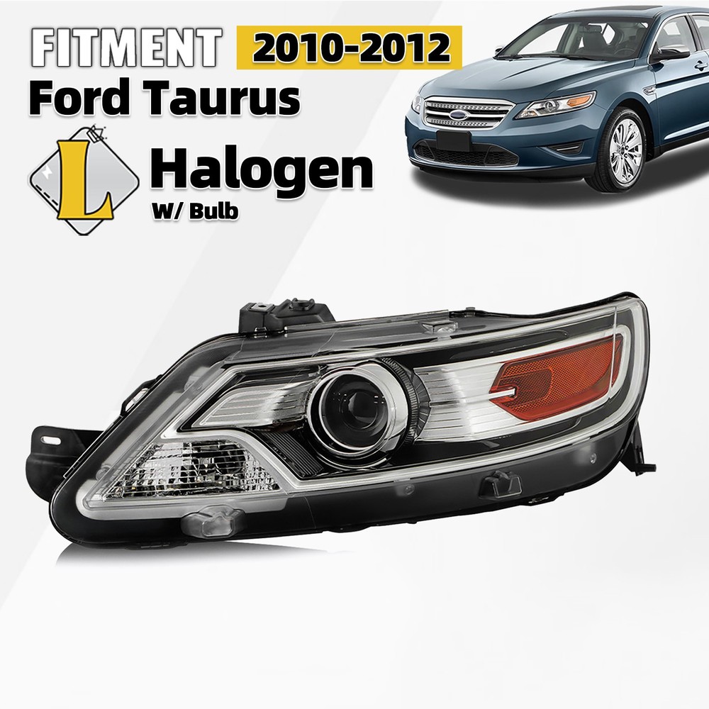 For 2010-2012 Ford Taurus SE SEL Halogen Projector Headlight W/Bulb Left Driver