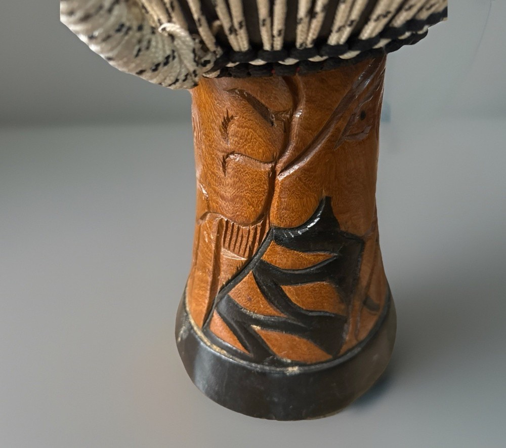 African Djembe Drum, 21"h x 12"w