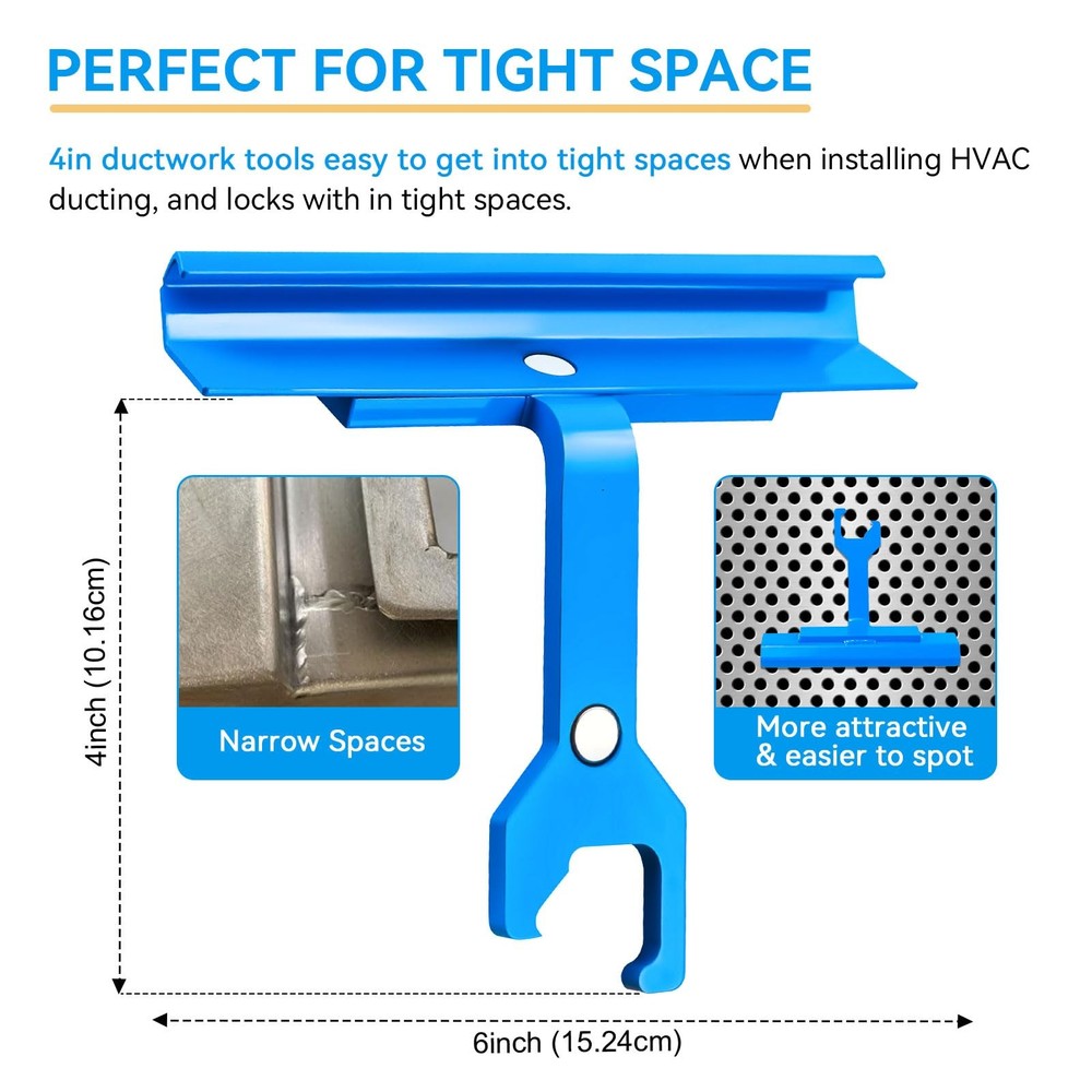 Magnetic PPC & PPF Clips/Cleat Tool For HVAC Ductwork - 4" Tdc Blue