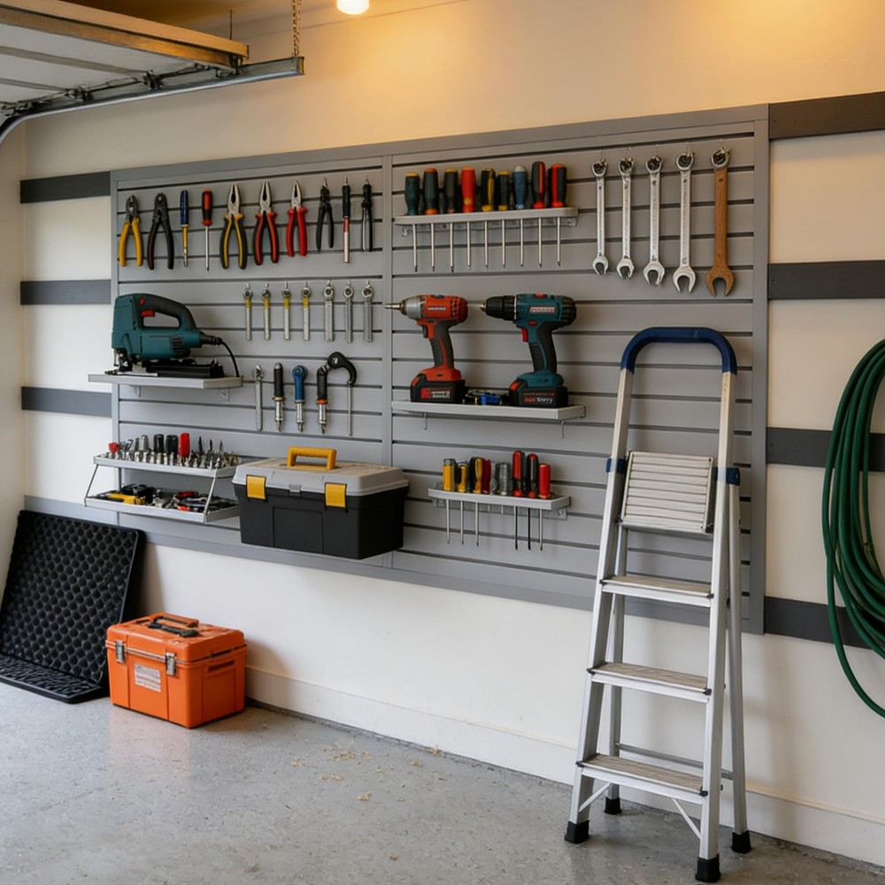 Slatwall Panel 4x8FT, Garage Slat Wall Storage Systems Durable and Sturdy, Ea...