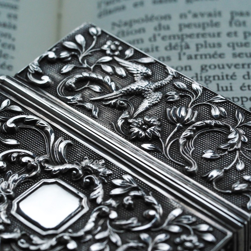 Antique Georgian Solid Silver Card Case with Gorgeous Decorations - Willmore 183