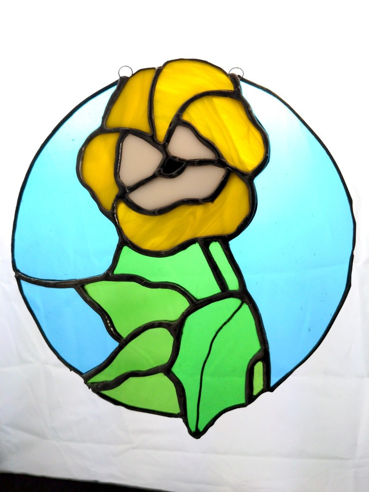 Glass Suncatcher Flower 7.5"