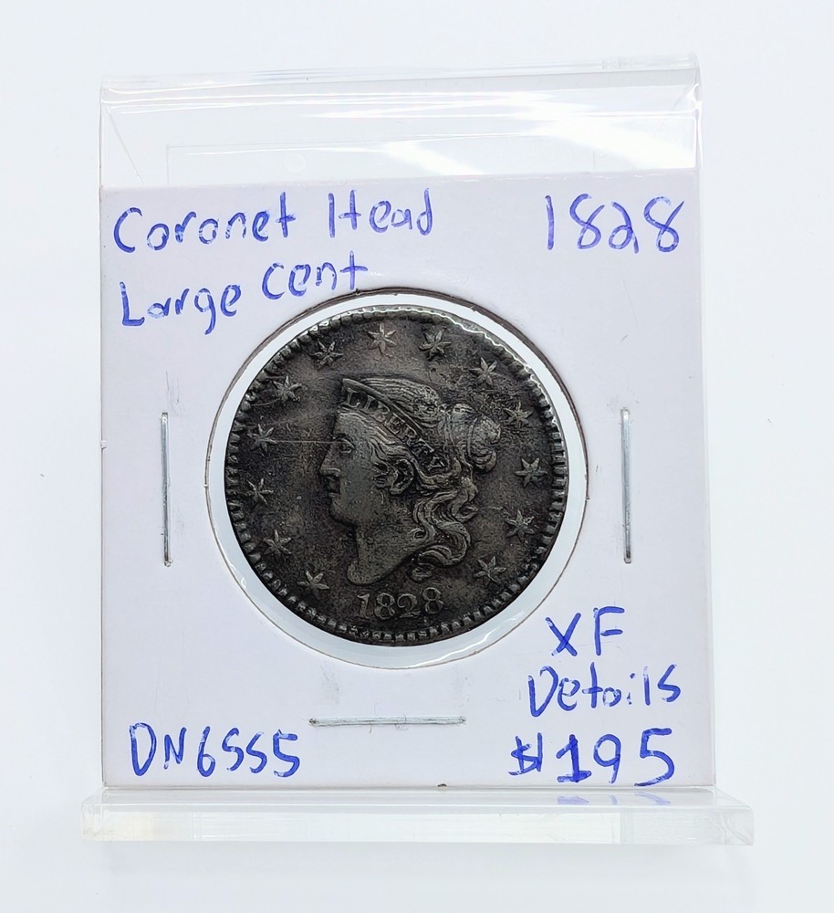 1828- US Coronet Head Large Cent- XF Details