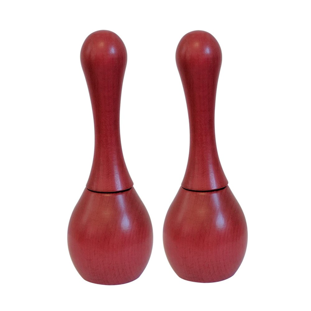Maracas 9-In Beechwood Spice Mill Red 2-Pack Kitchen Tool