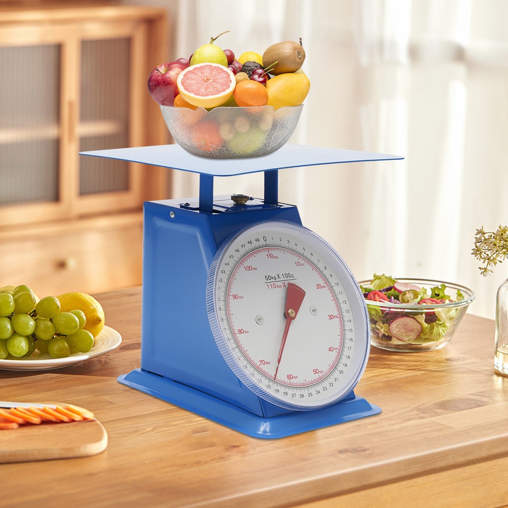 110-LBS Heavy Duty Mechanical Kitchen Scale with Large Dial & Durable Design