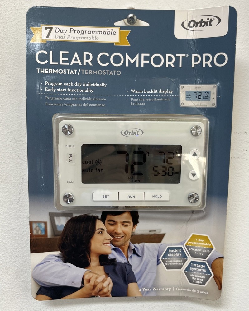 Orbit Clear Comfort Programmable Thermostat with Large, Easy-to-Read Display