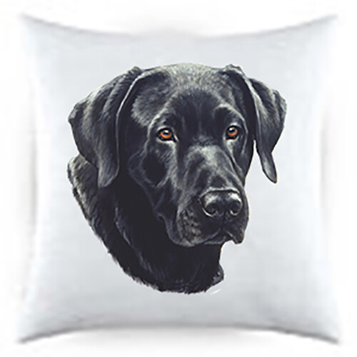 Black Labrador Retriever Satin Throw Pillow