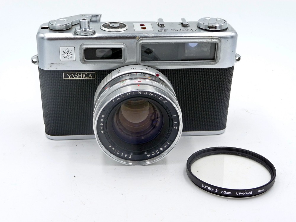 Yashica Electro 35 rangefinder camera with case and UV filter