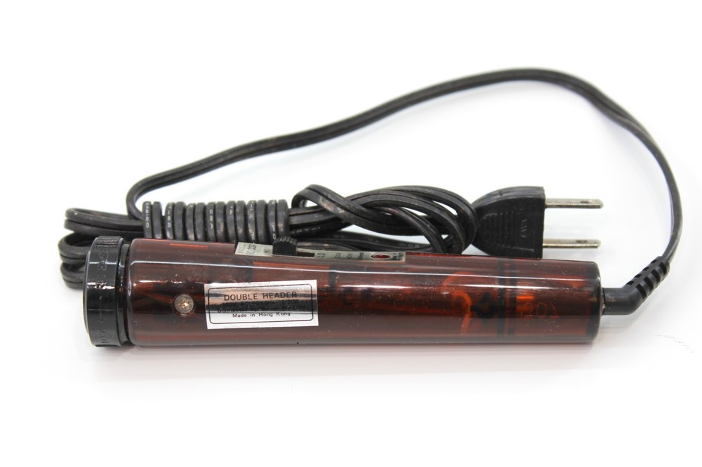 Vintage Belson Double Header Dual Barrel Styling/Curling Iron w/ Attachment NOS
