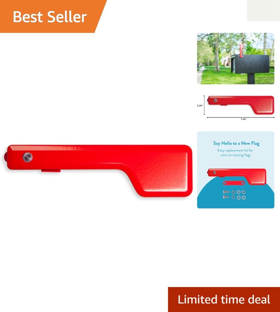 Elegant Red Mailbox Flag Replacement Kit with Easy Install & Mounting Hardware