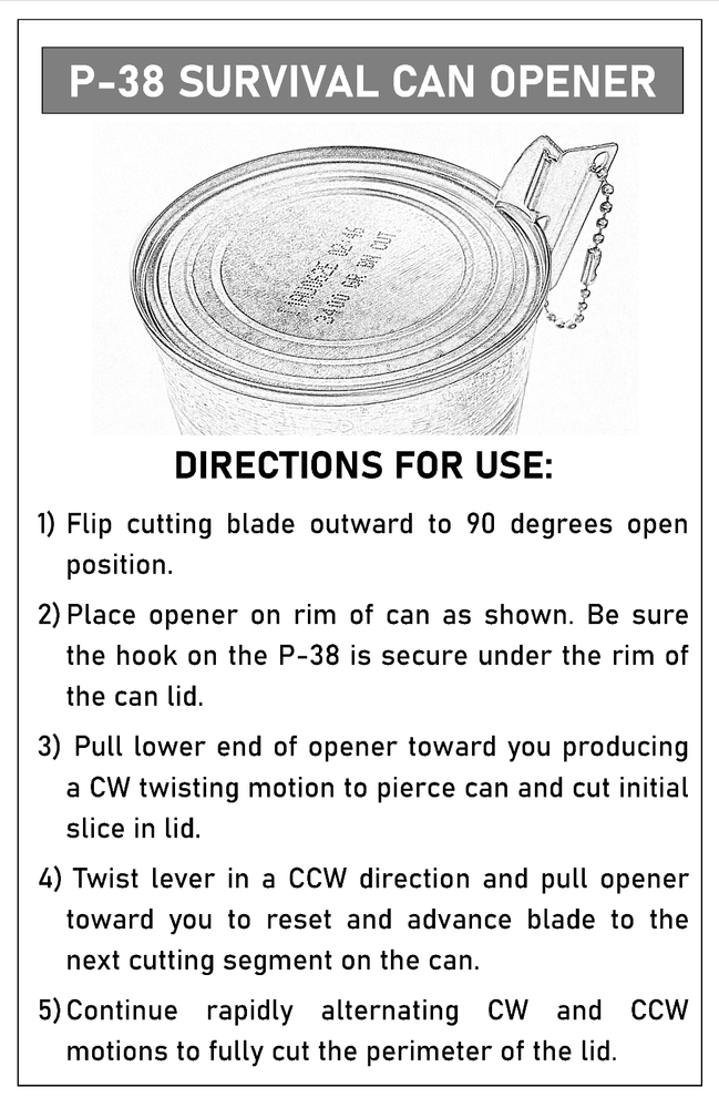 P-38 Can Openers + Bead Chains / 3 Pack