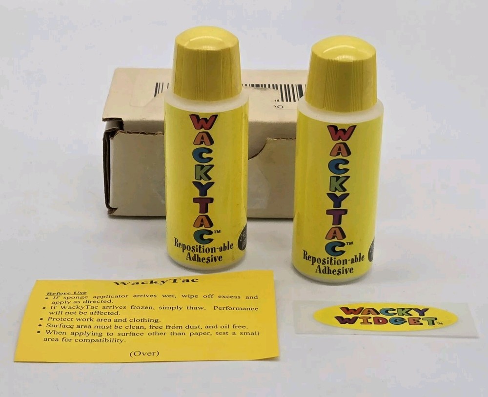 Wacky Tac Repositional Adhesive (2-Pack, 2.0 Oz Bottles) Makes Sticky Notes