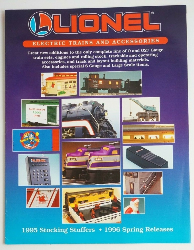 Lionel Train 1995 Full Catalog Lot & 1995 Stocking Stuffers 1996 Spring Release