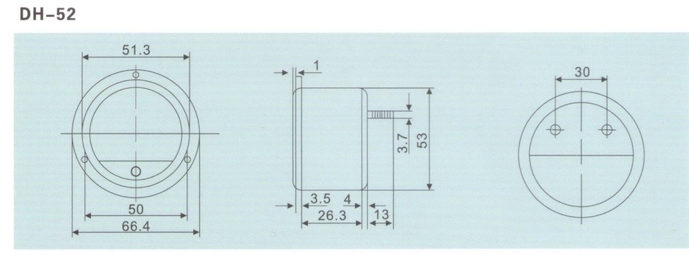DC 0-1000mA Round Analog Ammeter Panel Current Dia. 66.4mm DH52 direct connect