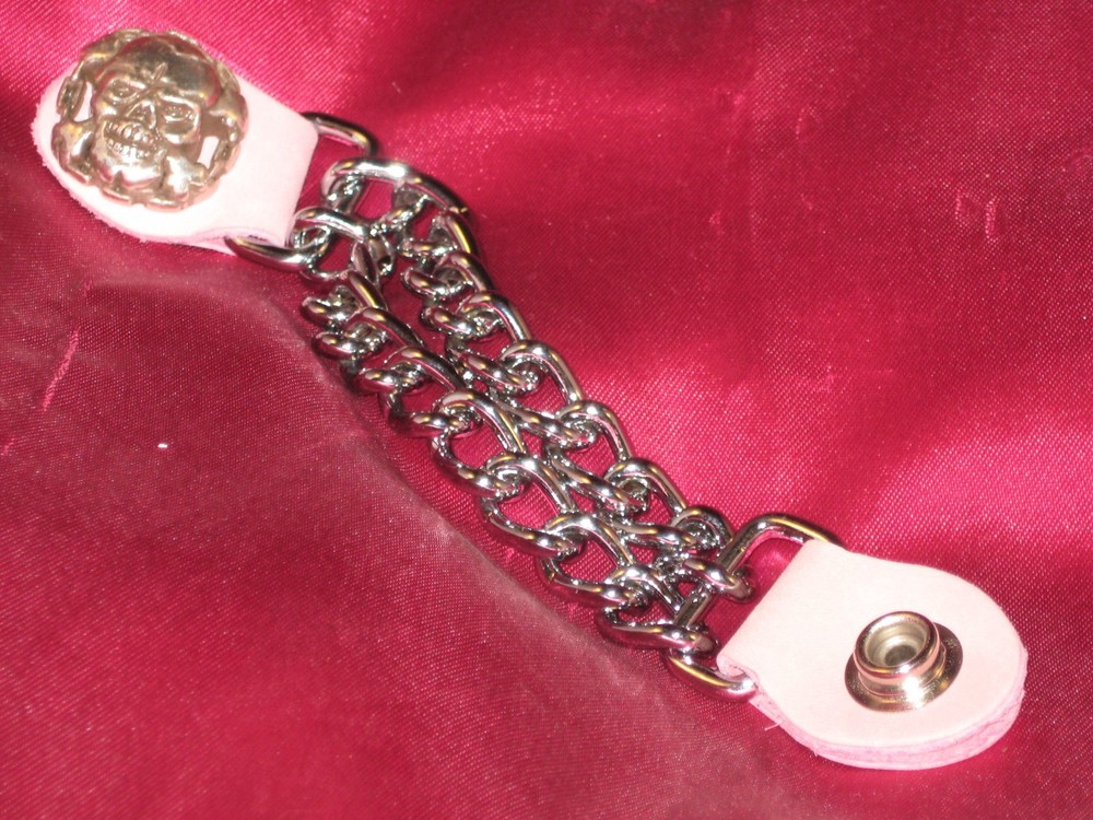 Handcrafted Vest Extender, Skull and Chain