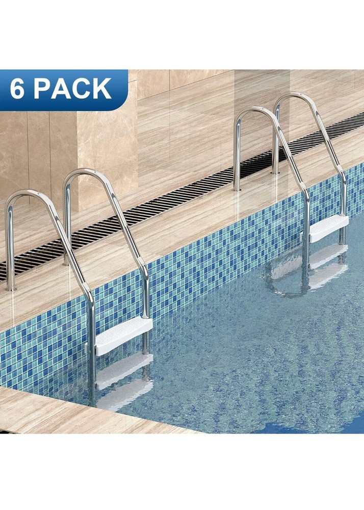 Pool Ladder Steps 18" Universal Heavy-Duty Molded Plastic Steps 6 Pack New