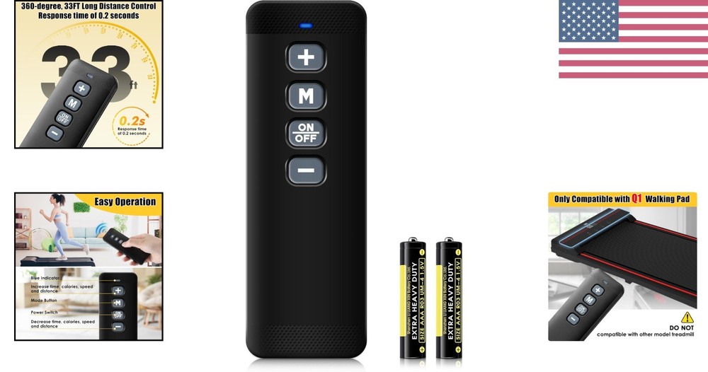 Treadmill Remote Replacement with 33ft Range – Compatible with Walking Pad Q1