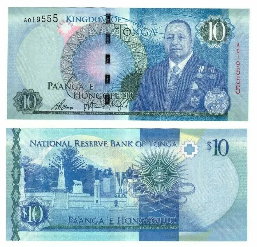 TONGA: 10 Pa'anga Banknote 2015, UNC, P-46, Prefix A