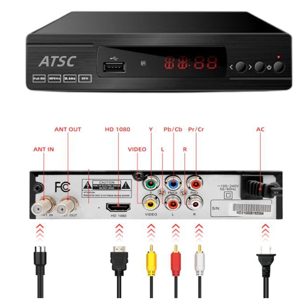 ATSC Digital TV Converter Terrestrial HD Digital Receiver Tuner Decoder ATSC-T