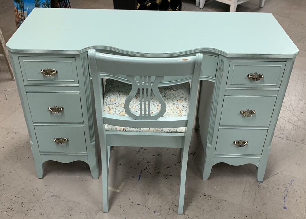 Vintage Refurbished Desk And Chair