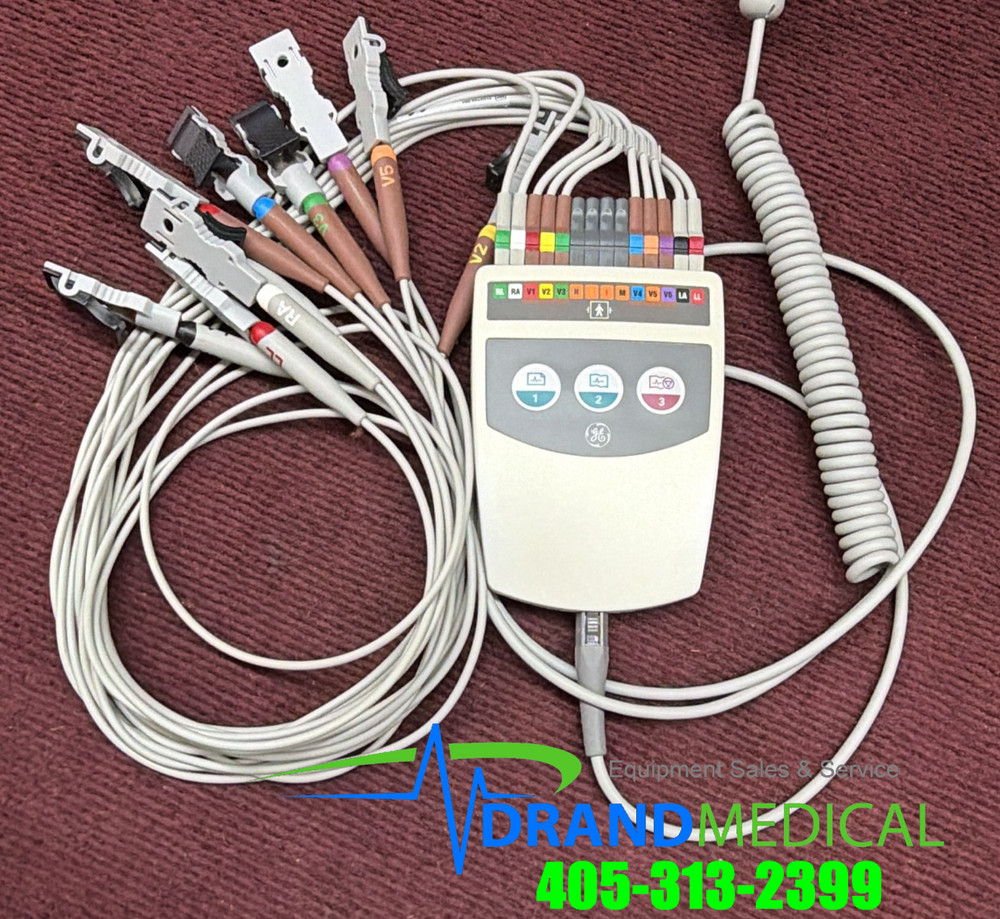 GE MAC 5500 System ECG/EKG Machine with module and barcode scanner
