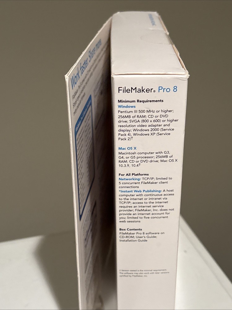 NEW FILEMAKER PRO 8 SOFTWARE & User Guide/Resource Guide FOR Windows AND MAC CIB