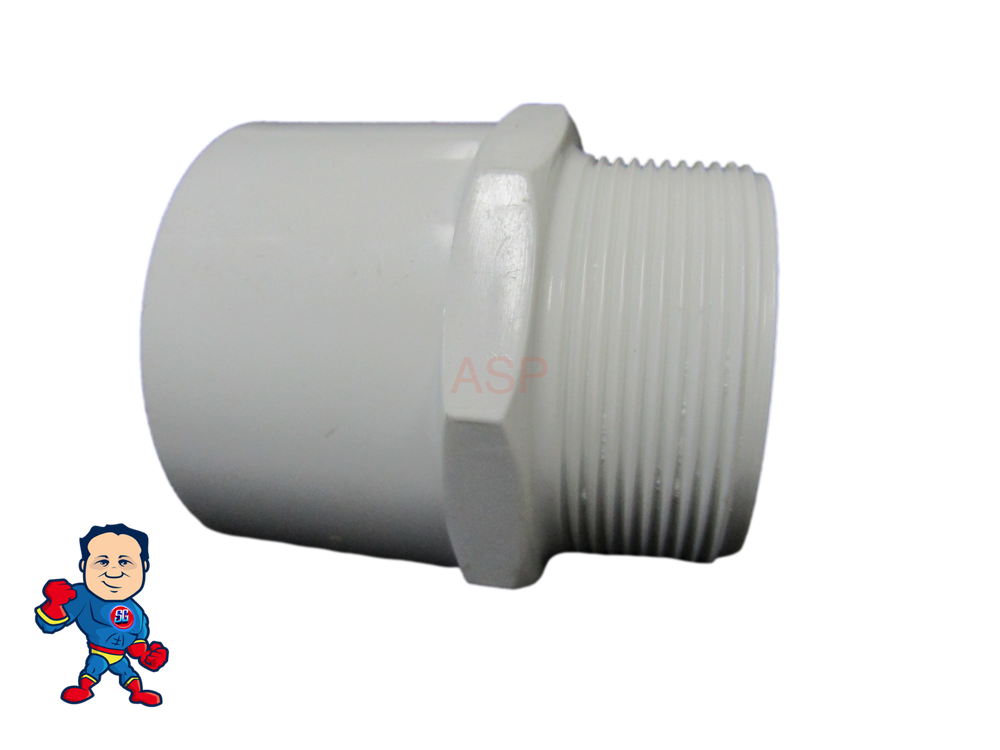Adapter Fitting, 2" Slip x 2" Male Pipe Thread Pool Pump Fitting