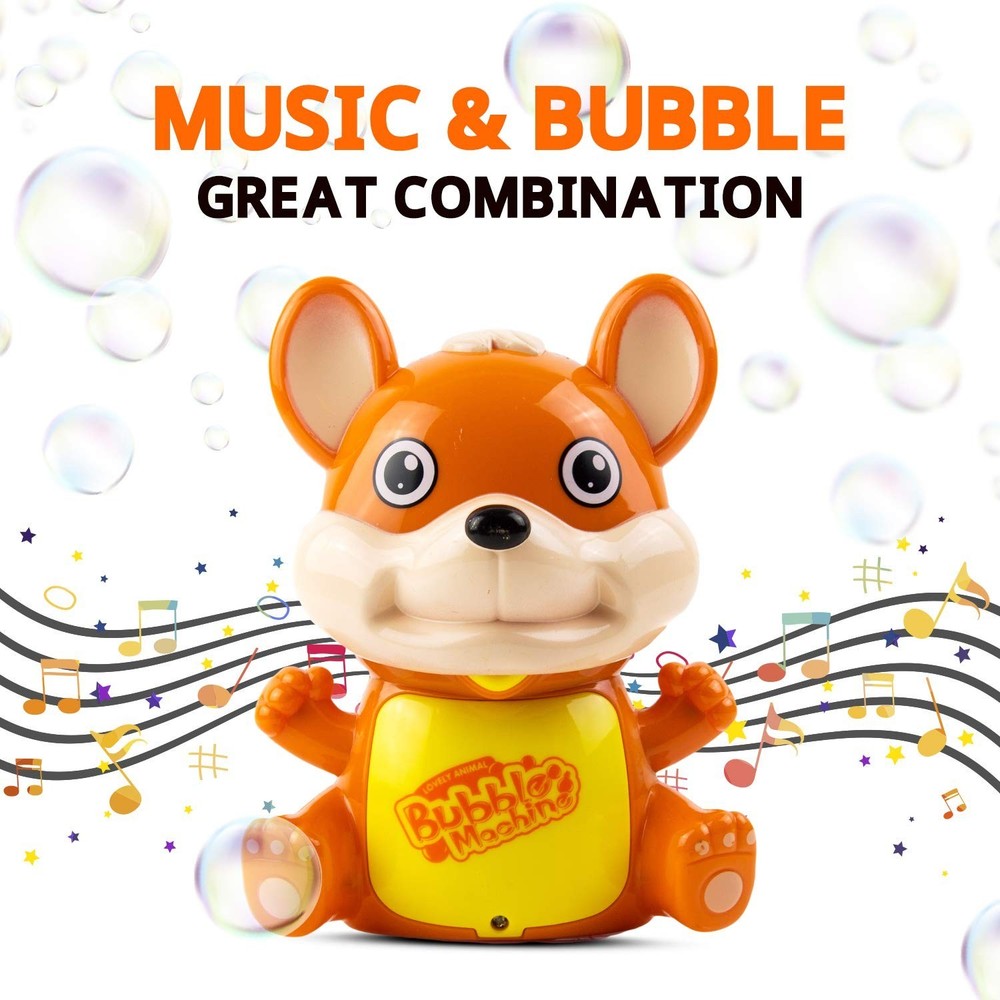 Automatic Bubble Blower Machine for Kids, LED Light and Sound with Easy Refill