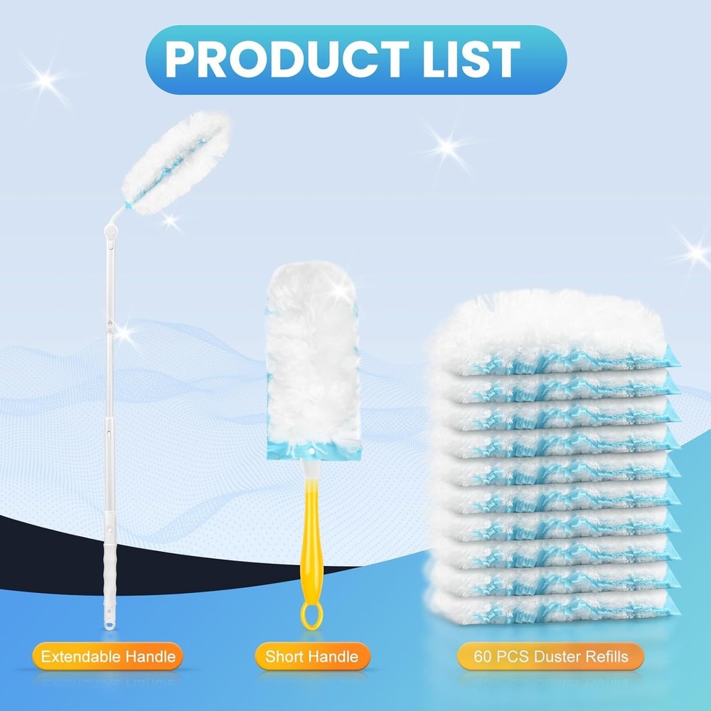 Duster Refills Compatible with Swiffer® Duster, 60 Count Heavy Duty Duster Refil