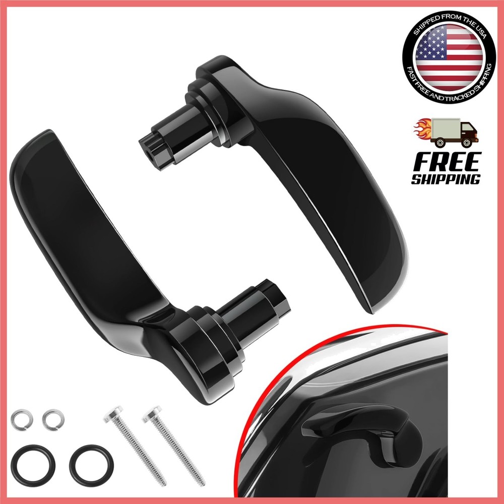 Gloss Black Saddlebag Latch Kit for Harley Davidson 2014-2024 Models - Durabl...