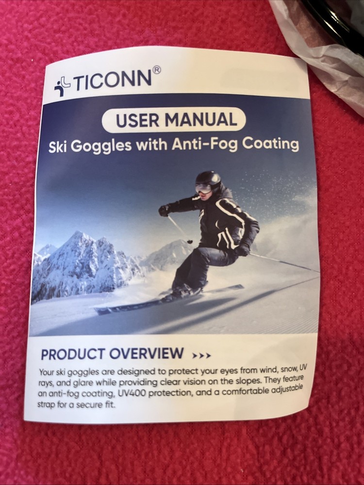 Ticonn Ski Goggles Black Unisex