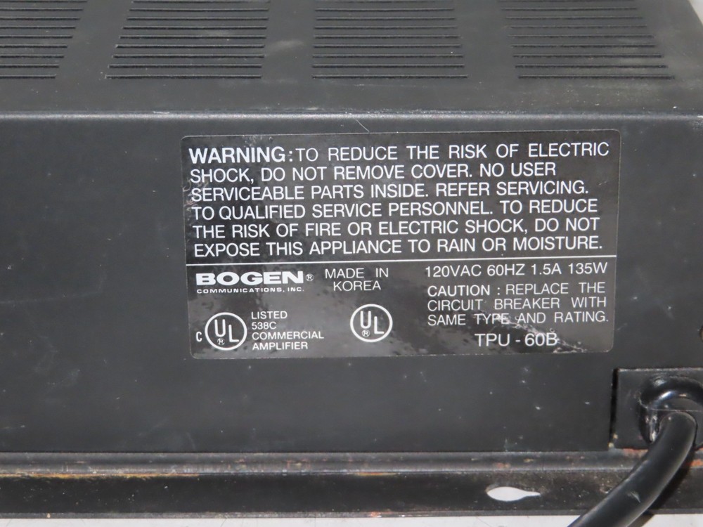 Bogen TPU60B 60-Watt Telephone Paging Amplifier