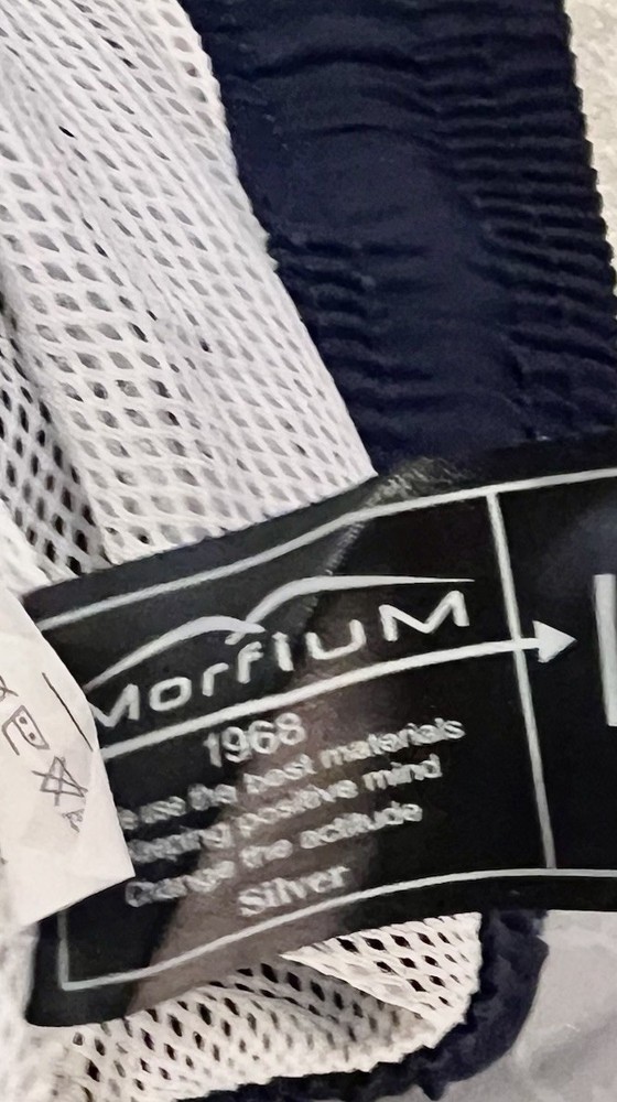 Morfium 1968 Elasticized Waist & Drawstring Men Navy Blue Short with Mesh Large
