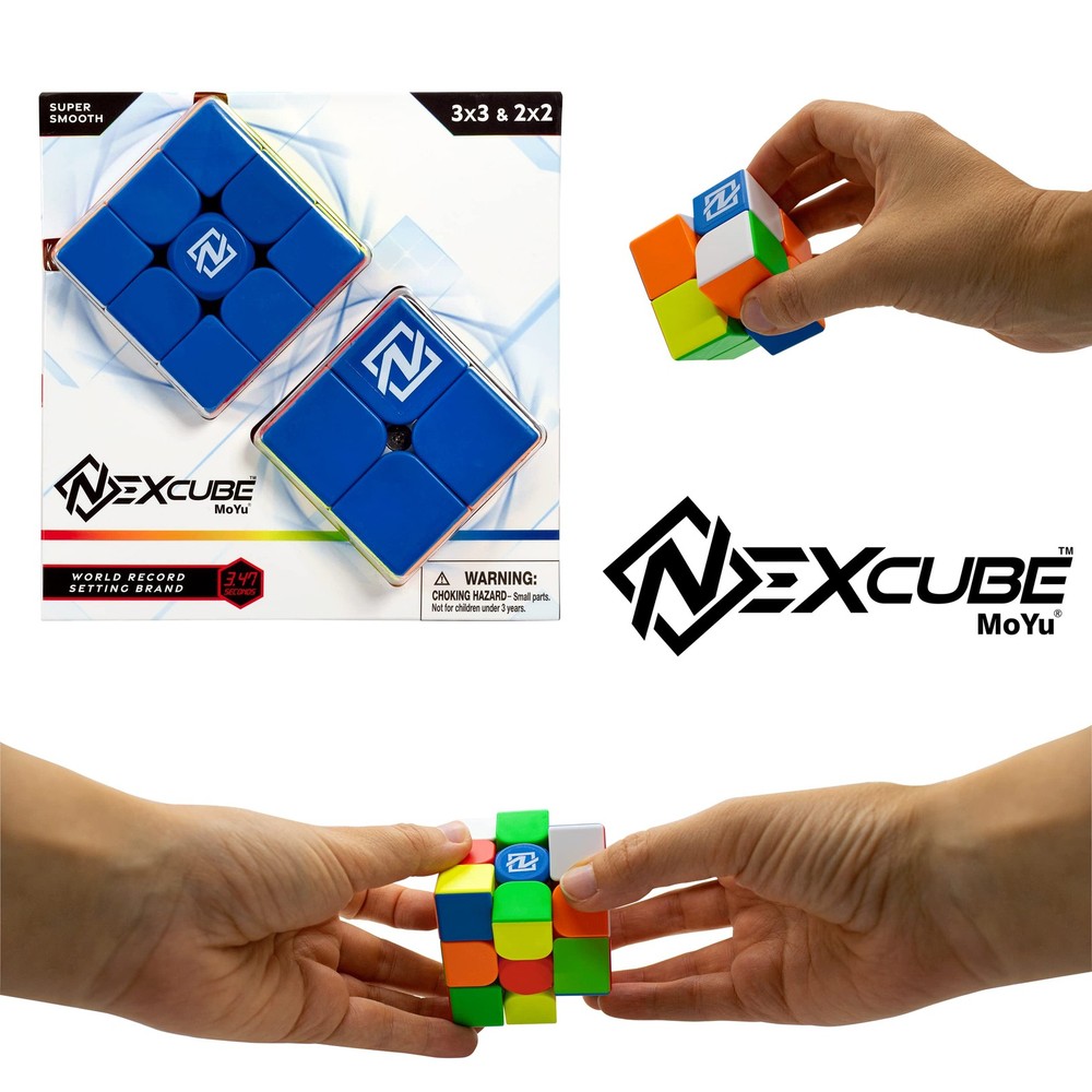 NEXcube 3x3 + 2x2 Classic - Stickerless Speed Cube - Super Smooth Technology Unl