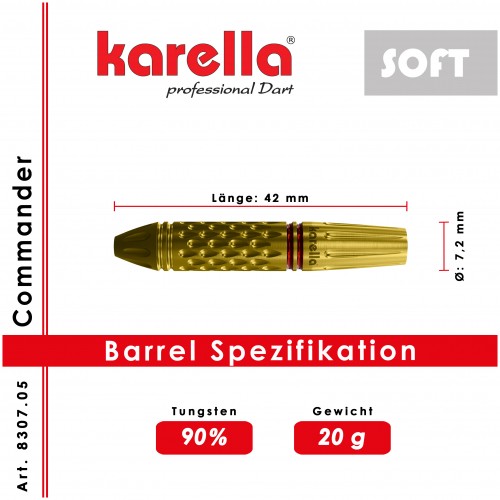 Soft Dart Karella Commander - Gold - 90% Tungsten - 20g