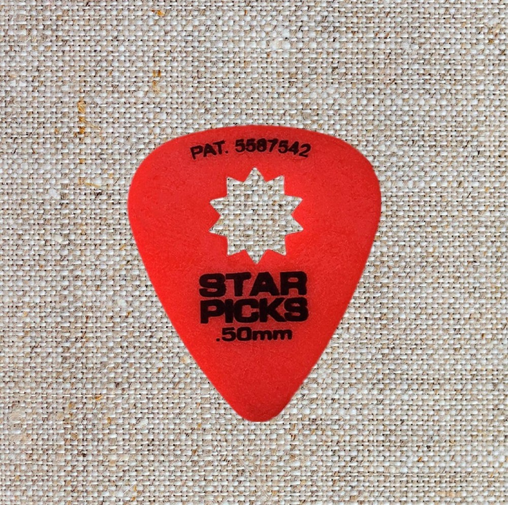 Everly Star-Grip Guitar Picks 6 Pack .50mm Red