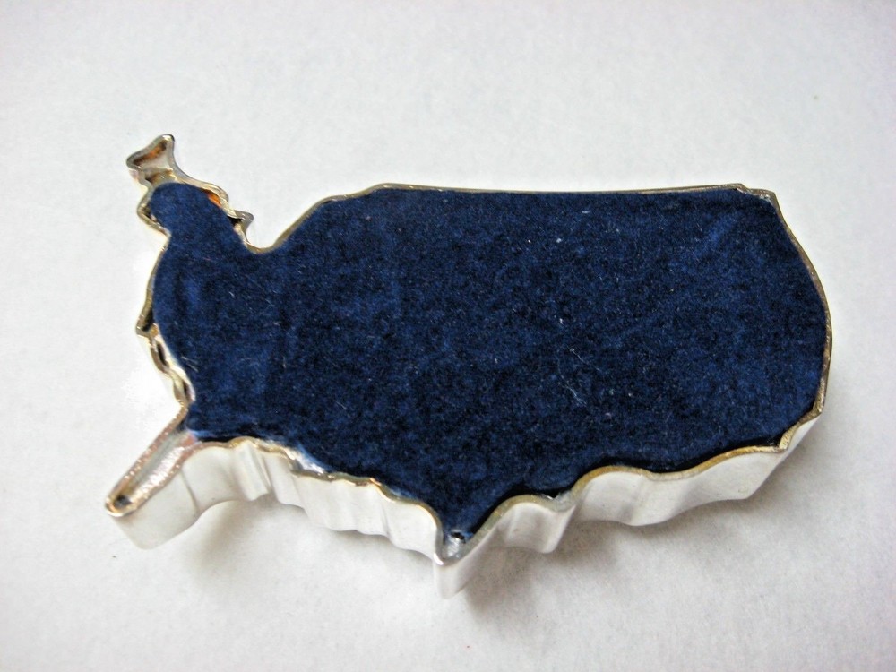 US map SILVER PLATED PAPERWEIGHT United State map